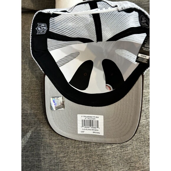 47 Cleveland Browns Black MVP Trucker Snapback Adjustable Hat Cap - Picture 5 of 6